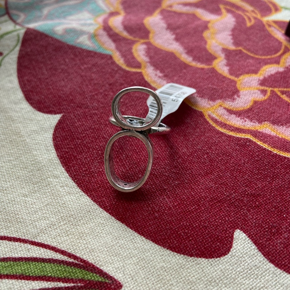 Anthropologie Silver Double Loop Ring